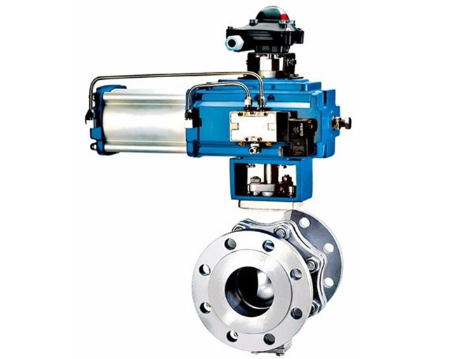 Pneumatic eccentric rotary control valve